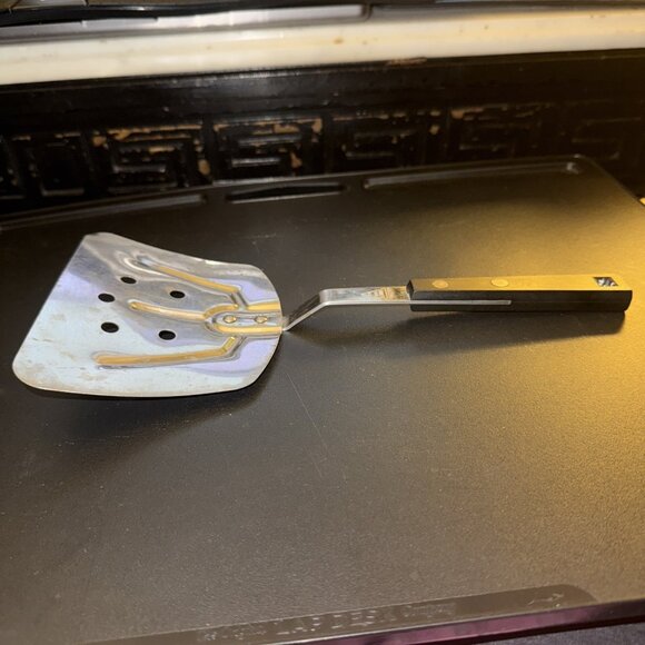 HOUSEHOLD Stainless Steel USA Spatula Turner Flipper 10" Wood Handle - Picture 12 of 16